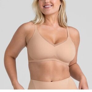 Honeylove Size XL CrossOver Bra Sand Tan Mesh No Wire NWT